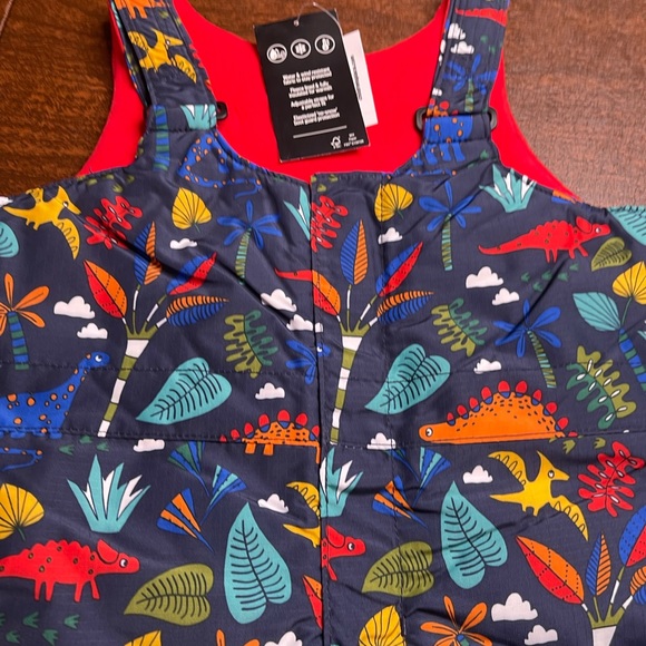 NWT 3t 4t 4 5t 5 rainbow dinosaurs winter snow pants bibs suit childrens place - Picture 2 of 5